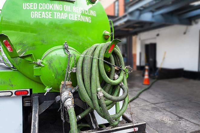 grease trap being pumped at a restaurant kitchen in Burlington, WI